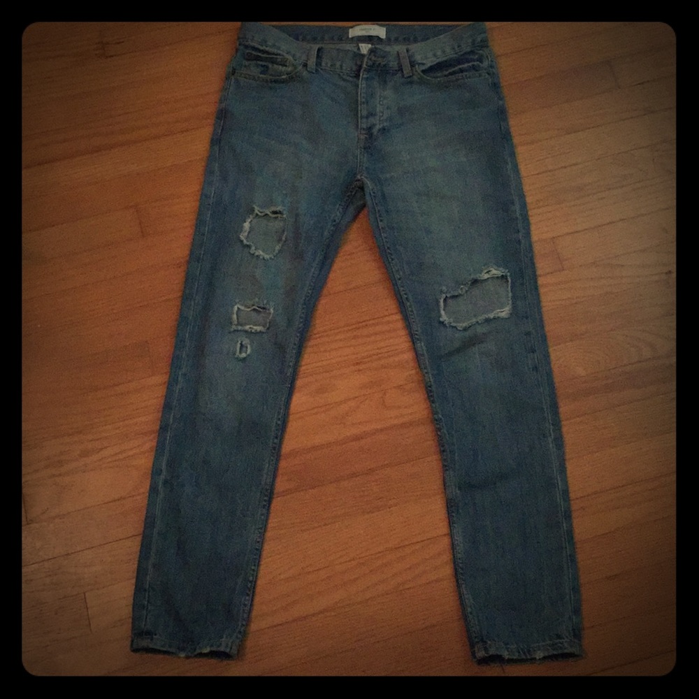 Forever 21 faded jeans distressed